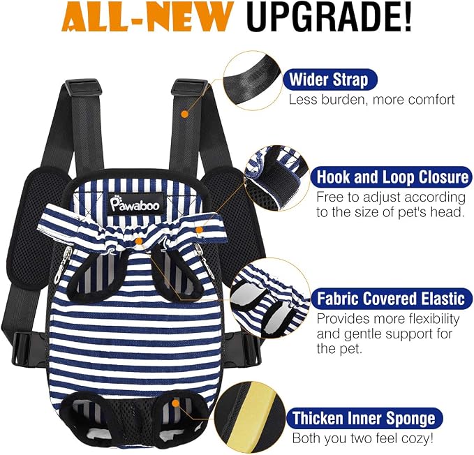 Pawaboo Pet Carrier Backpack, Adjustable Pet Front Cat Dog Carrier Backpack - Image 4