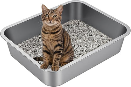 Large Stainless Steel Litter Box by Unknown