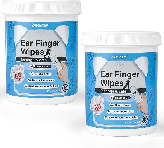 OBSEDE Dog & Cat Ear Wipes, Finger Sleeve Design by OBSEDE