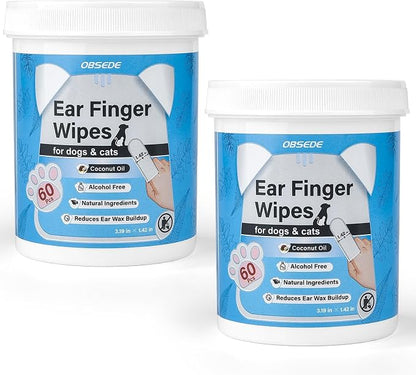OBSEDE Dog & Cat Ear Wipes, Finger Sleeve Design by OBSEDE
