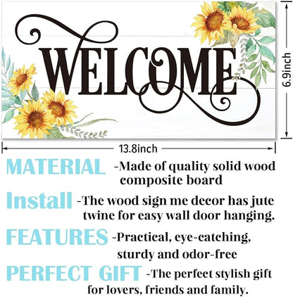 Welcome Sign for Front Door, Welcome Decor Wooden Hanging Sign for Wall Decor - Image 2