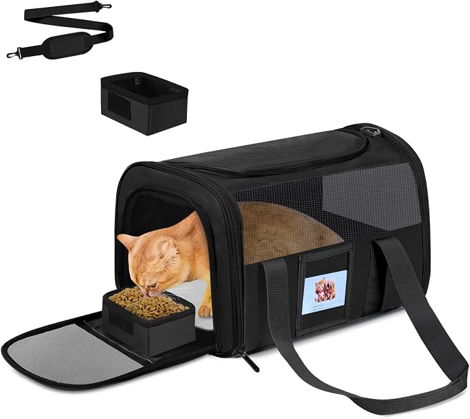 Cat Carrier Soft for Pets Up to 15 Lbs, Cat Travel Bag by Alwaysstandbehindyou