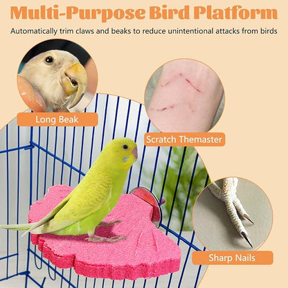 3 Pcs Parrot Perch Resin Bird Beak Grinding Stone Leaf Shape Perch Stand Foot - Image 6