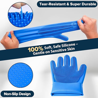 6PCS Pet Grooming Kit for Dogs, Cats and Horses | Dog Washing Gloves | Dog Bath - Image 4