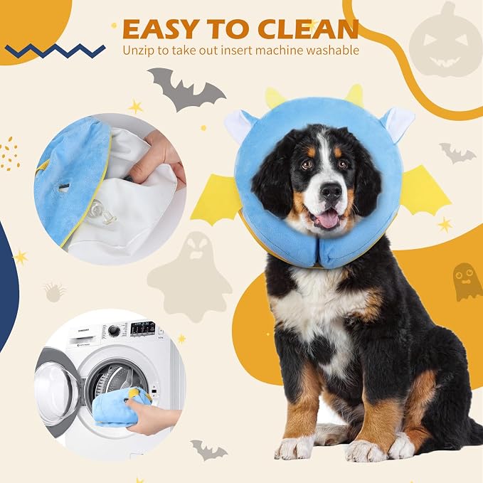 IEUUMLER Inflatable Recovery Dog Collar, Protective Donut Cone, Adjustable Soft - Image 7
