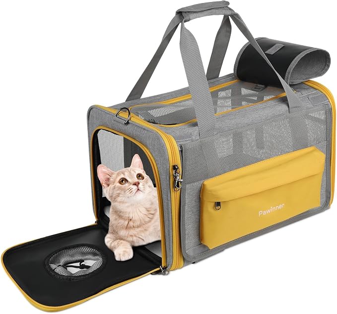 Pawinner Cat Carriers, 17.7"x13"x13" Collapsible Pets Travel Carriers Dog by Pawinner