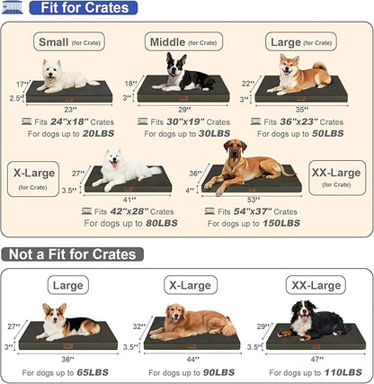 Plush Orthopedic Dog Bed for Medium Dogs & Puppies, Waterproof Dog Beds 29x18 - Image 2