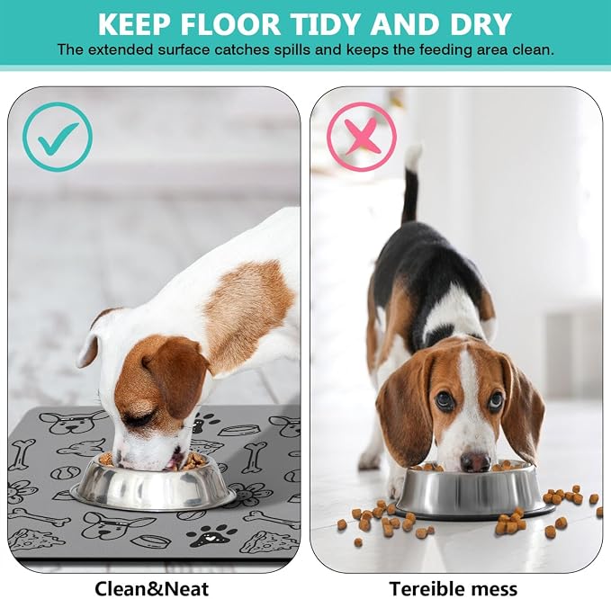 Pet Feeding Mat for Floors Waterproof Dog Mat for Food and Water Absorbent - Image 5