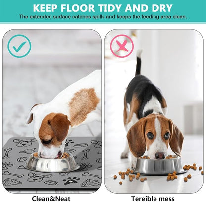 Pet Feeding Mat for Floors Waterproof Dog Mat for Food and Water Absorbent - Image 5