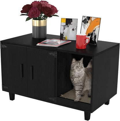 GDLF Modern Wood Pet Crate Cat Washroom Hidden Litter Box Enclosure Furniture by GDLFGoodLife