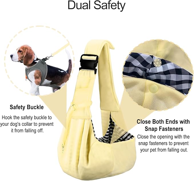 PETLOFT Reversible Dog Cat Sling Carrier, Small Dog Carrier, Adjustable Dog - Image 4