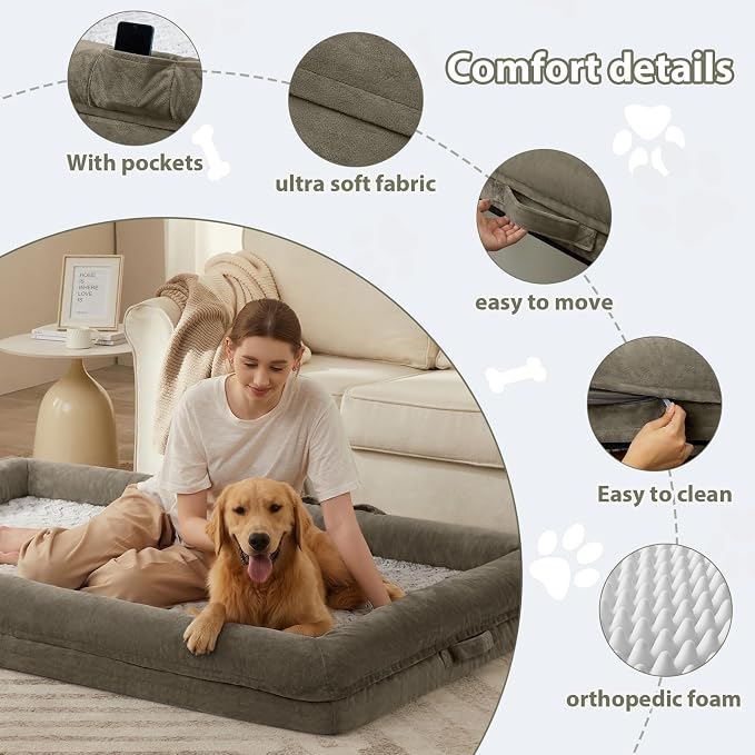 WNPETHOME Human Dog Bed for Adult, Washable Dog Couch - Image 3