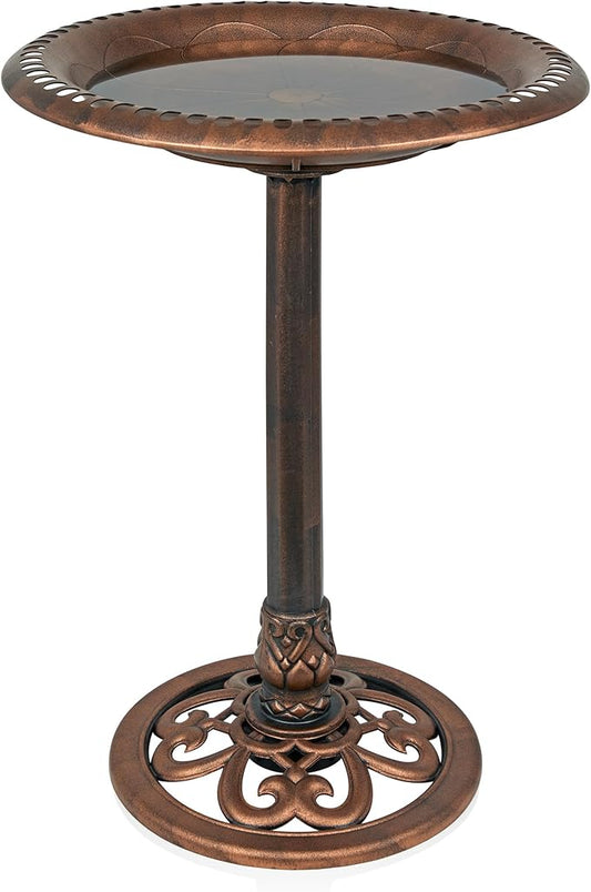 Alpine Corporation | 28" Bronze Outdoor Pedestal Birdbath by AlpineCorporation