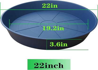 3 Pack of 20 22 inch Plant Saucer, 3.6" Depth Tray, Large Deep Garden Plastic - Image 2