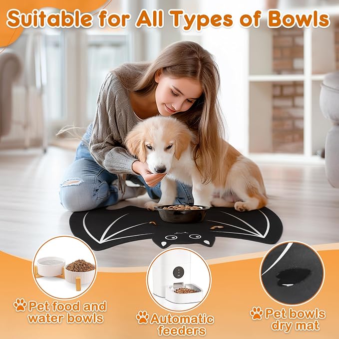 Pet Mats for Food and Water Dog Cat Food Mats Pet Feeding Mat Anti-Slip No - Image 6