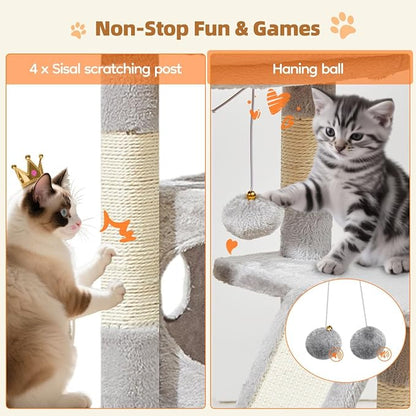 Taoqimiao Cat Tree, 38.2-Inch Cat Tower - Image 6