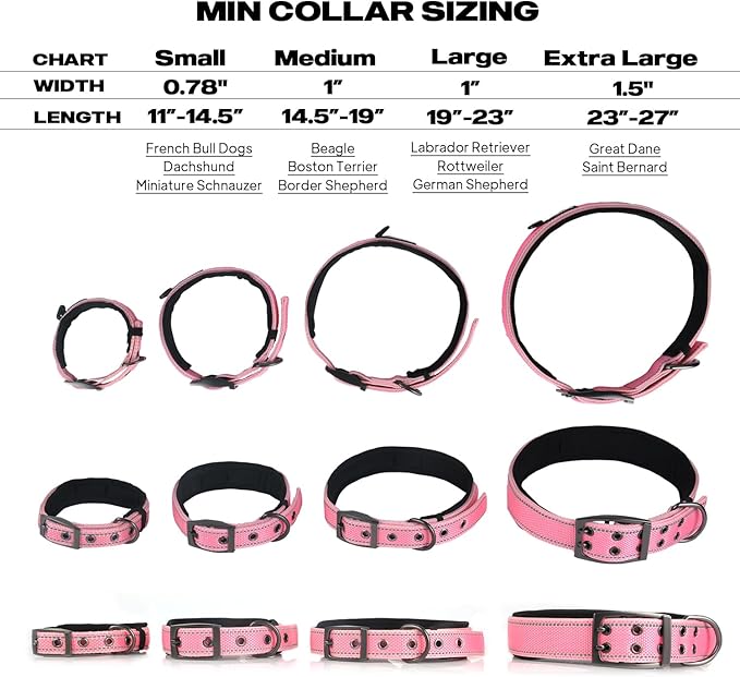 PetiFine Dog Collars for Small Dogs, Neoprene Padded Dog Collar, Reflective - Image 5