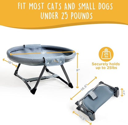 KITTY KINGDOM Elevated Cat Hammock Bed, Foldable No-Assembly Cat Bed - Image 6