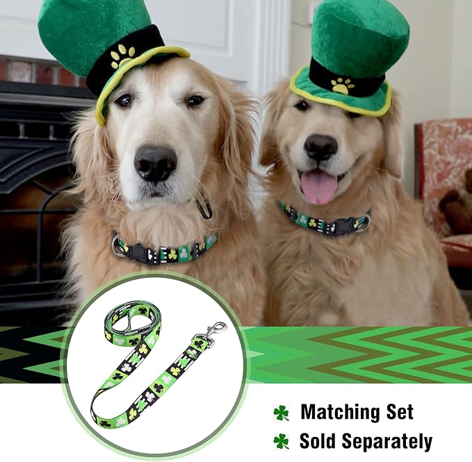 Native Pup St Patricks Dog Collar- Saint Patrick Green Shamrock Pet Collars- - Image 5
