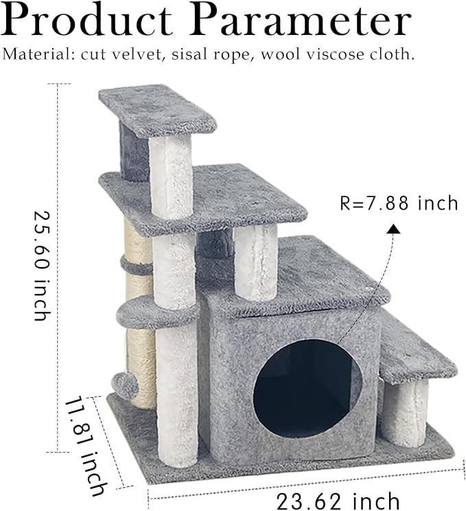 25.6in Cat Tree Tower, Cat Condo - Image 3