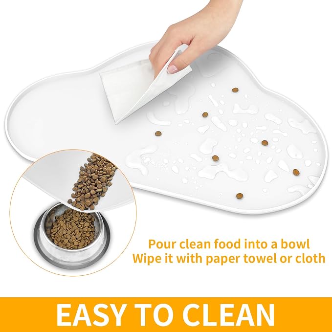 Ptlom Pet Placemat for Dogs and Cats, Non-Slip Waterproof Dog Feeding Mats - Image 6