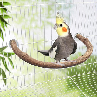 2 Pack Bird Perch Stand, Natural Wood U Shape Parrot Stand Pole, Bird Cage - Image 4