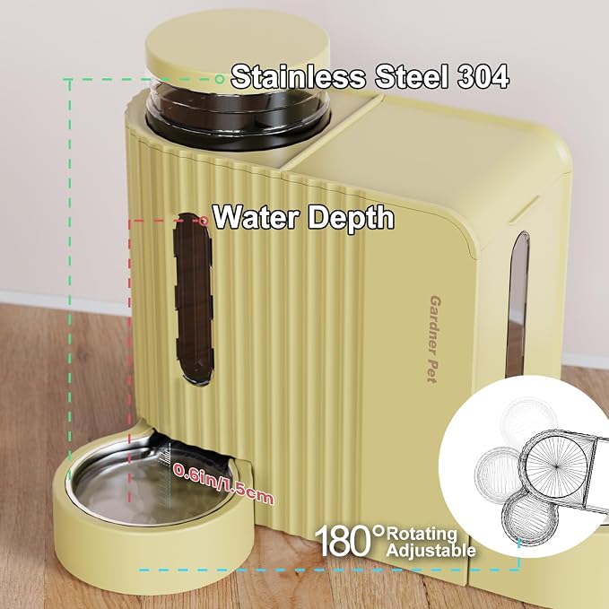 Gardner Pet Gravity Automatic 2-in-1 Pet Feeder, 0.8 Gallons*2 Cat Feeder and - Image 5