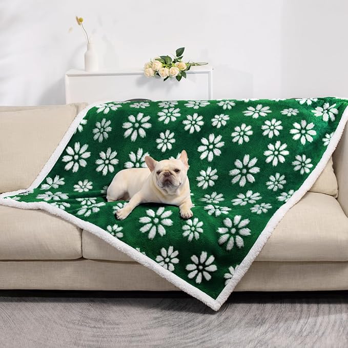 Waterproof Blanket for Dog Cat or Adult, Cute 3D Textured Flower Dog Blanket by Yaning