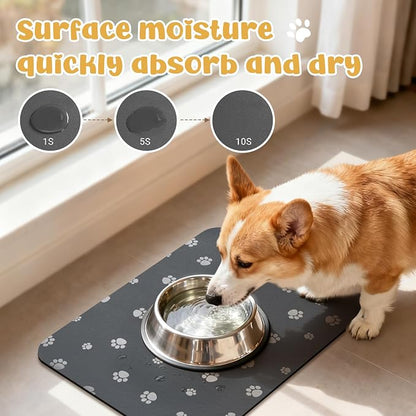 Dog Food Mat, Diatom Ooze Cat Water Mats Non Slip - Image 3