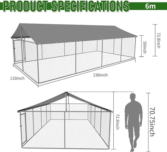 Outdoor Dog Enclosure Heavy Duty Dog Kennel House Mesh Dog Big Cage Pet Kennel - Image 2
