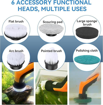 hygger IPX8 Electric Aquarium Cleaning Brushes, Rechargeable Cleaner Tools Kit - Image 3