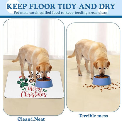 Dog Christmas Dog Food Mat–Christmas Stocking Absorbent Quick Dry Feeding - Image 5