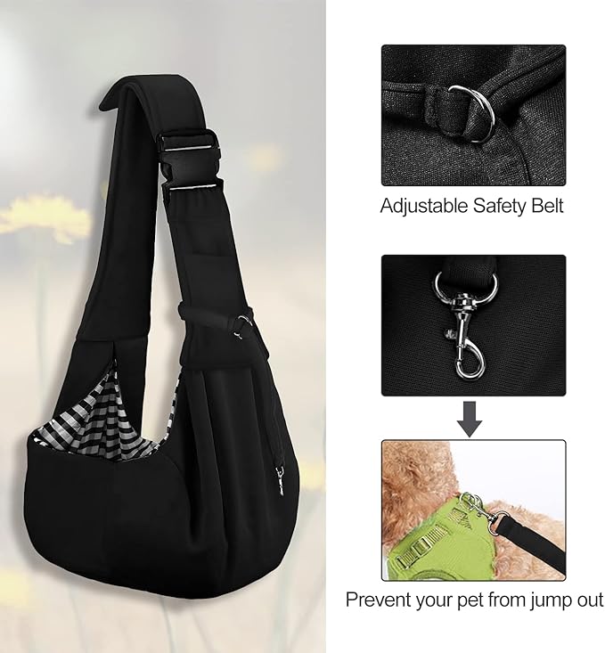 PETLOFT Reversible Dog Cat Sling Carrier, Small Dog Carrier, Adjustable Dog - Image 4