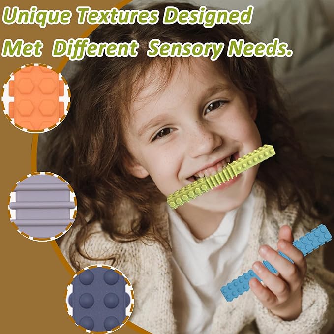 Xtra Tough Sensory Chew Toys for Autistic, 5 Pack Chew Toys for Aggressive - Image 3