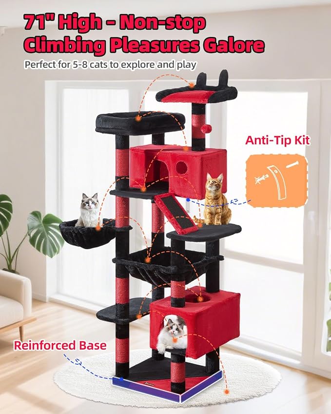Taoqimiao Gothic Cat Tree 71-Inch, Cat Tower - Image 8