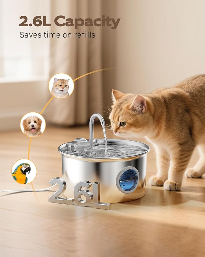 Cat Water Fountain Stainless Steel: Cat Fountain - Image 2