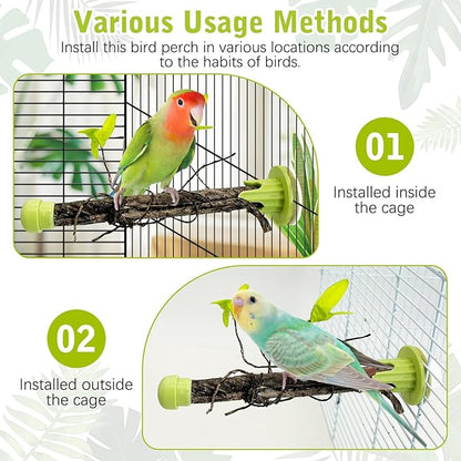 PINVNBY 3 PCS Bird Perches Simulation Branch Parrot Cage Perch Stand - Image 5