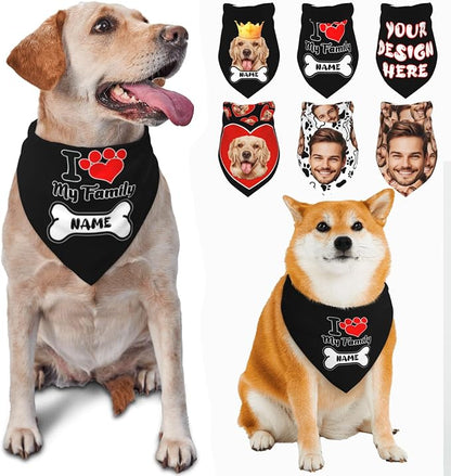 Custom Dog Bandana for Cat Dog Pet Add Your Design Personalized Neckwear by Custom