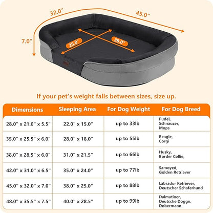 Dwanton Orthopedic Dog Bed for Extra Large Dogs - Image 4