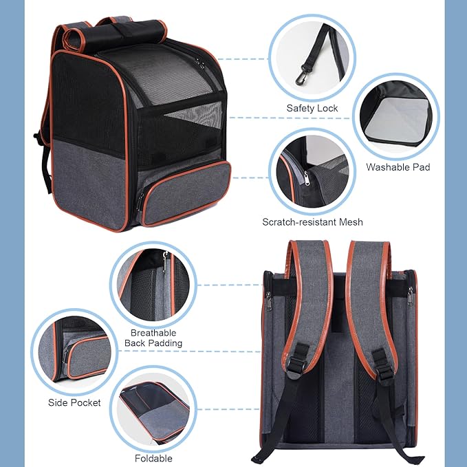 Pesen Cat Backpack Carrier, Breathable & Foldable Pet Carriers - Image 2