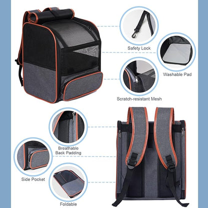 Pesen Cat Backpack Carrier, Breathable & Foldable Pet Carriers - Image 2
