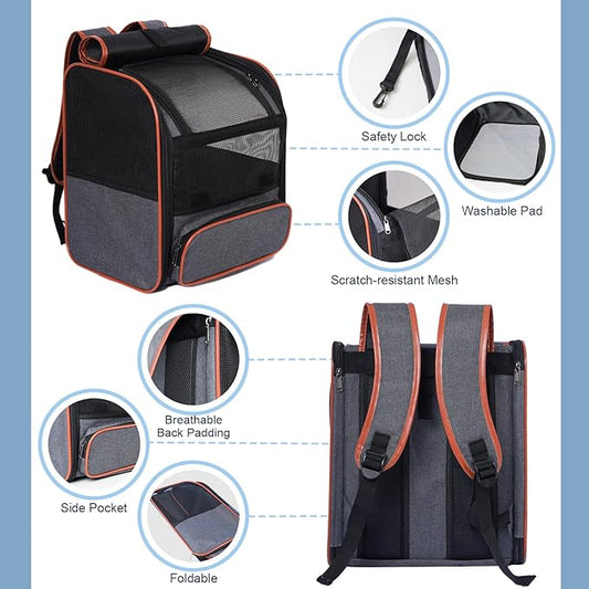 Pesen Cat Backpack Carrier, Breathable & Foldable Pet Carriers - Image 2