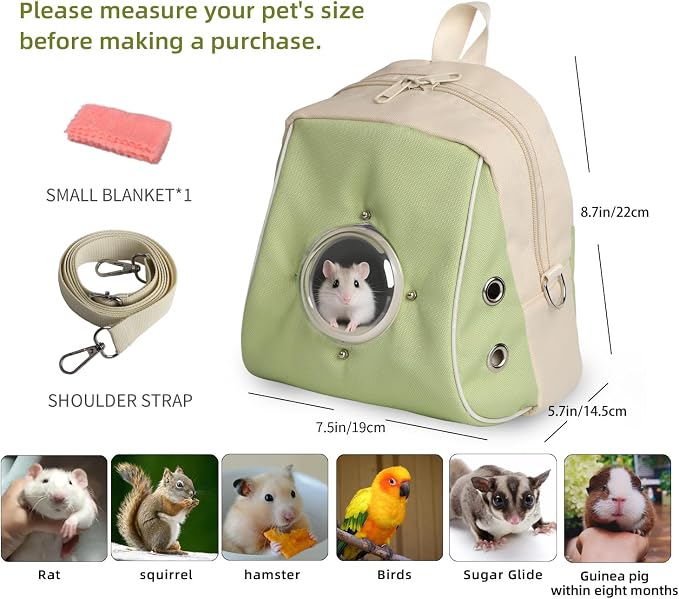 Hamster Carrier, Suitable for Sugar Gliders, Parrots and Other Small Pets - Image 3