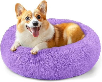 28in Large Dog Bed, Medium Size Dog and Cats, Calming Donut Bed by Hoewina
