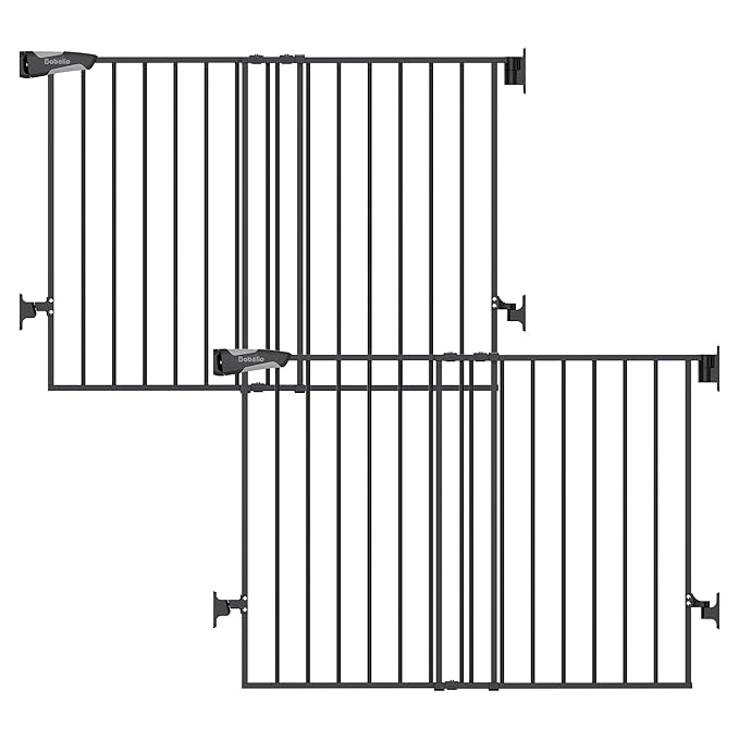 Babelio Baby Gate for Stairs, Kitchen & Doorways, No Bottom Bar| Easy by BABELIO