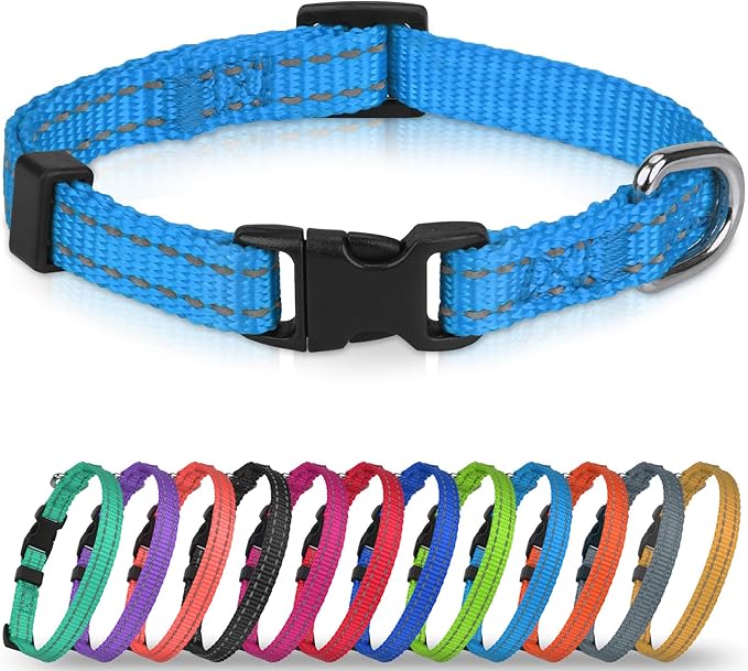 Joytale Small Dog Collar, Reflective and Adjustable Nylon Collar by Joytale