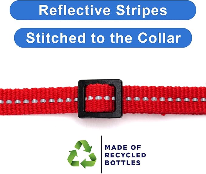 Pawtitas Recycled Red Reflective Cat Collar – Eco-Friendly Breakaway Safety - Image 4