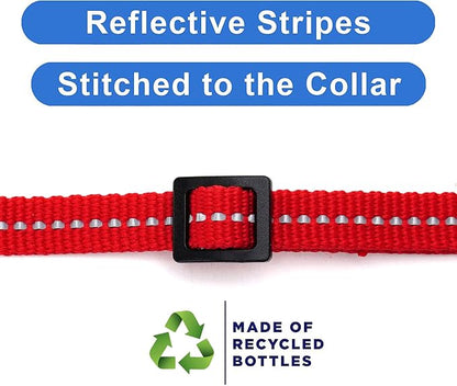 Pawtitas Recycled Red Reflective Cat Collar – Eco-Friendly Breakaway Safety - Image 4