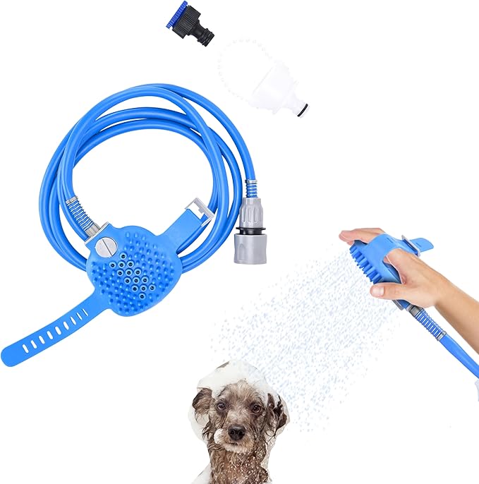Black Rhino Dog Shower Attachment 2-in-1 Sprayer and Scrubber by BlackRhino