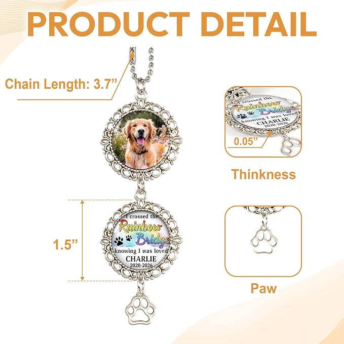 Hyturtle Personalized Pet Memorial Car Hanging Ornament - Image 4